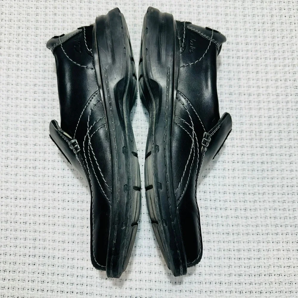 Clarks Gessler‎ Step Loafers Men Size 10 Black Leather Dress Shoes Classic